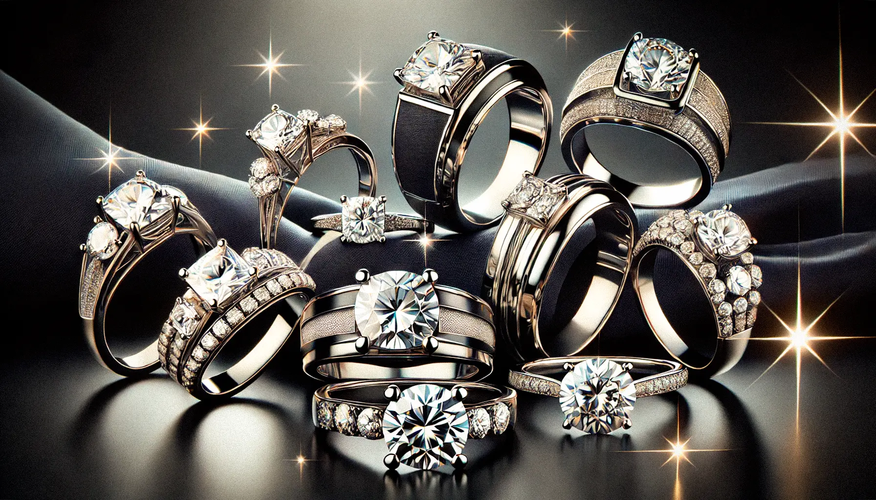 Luxury men's diamond ring with platinum band